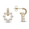 Thumbnail Image 1 of Yoko London Akoya Cultured Pearl Earrings 1/8 ct tw Diamonds 18K Yellow Gold