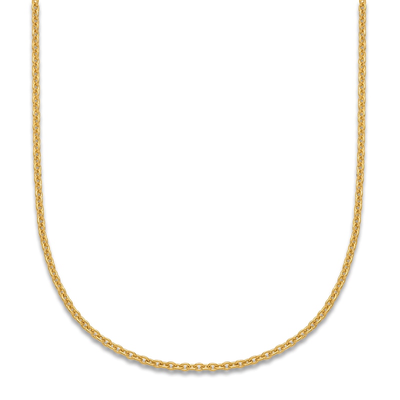 Main Image 1 of High-Polish Cable Chain Necklace 24K Yellow Gold 20" 1.3mm