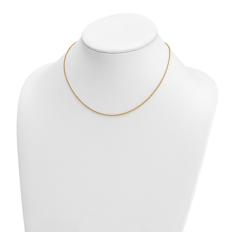 Main Image 4 of High-Polish Cable Chain Necklace 24K Yellow Gold 20" 1.3mm
