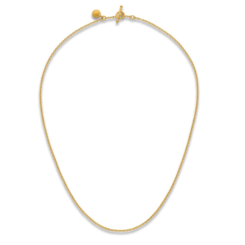Main Image 5 of High-Polish Cable Chain Necklace 24K Yellow Gold 20" 1.3mm