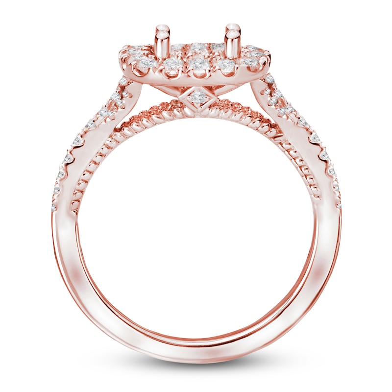 Diamond Engagement Ring Setting 1/2 ct tw Round 14K Rose Gold