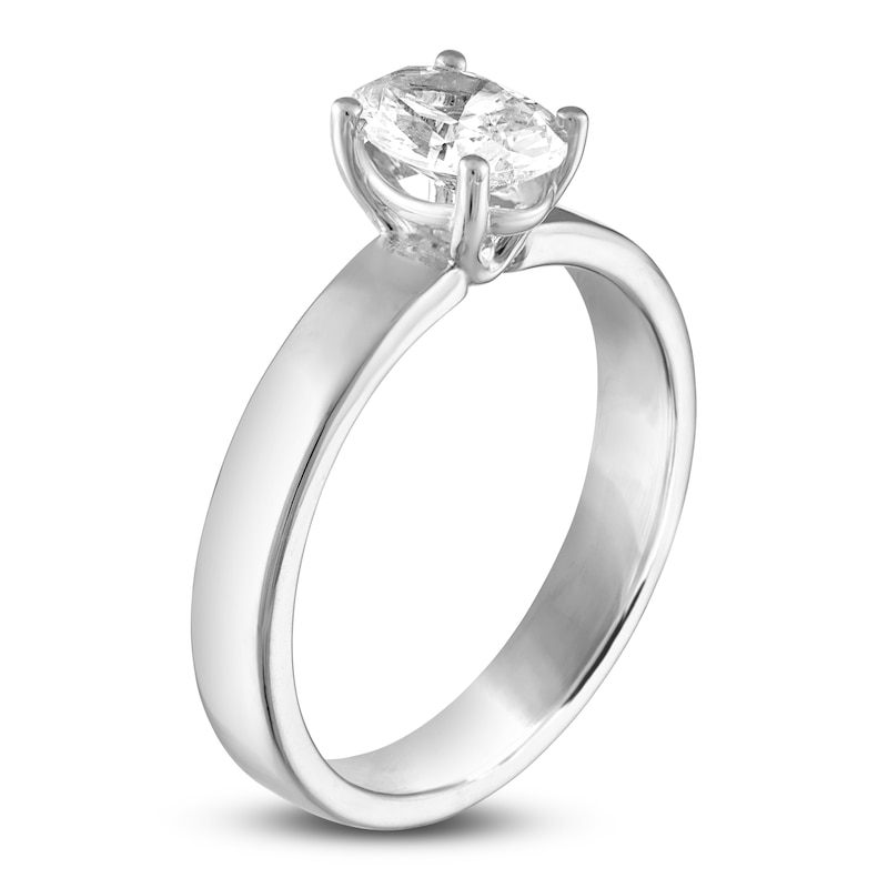 Oval-Cut Diamond Solitaire Ring 3/4 ct tw 14K White Gold 7.5mm