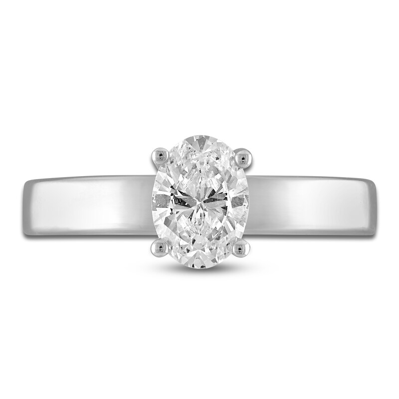 Main Image 3 of Oval-Cut Diamond Solitaire Ring 3/4 ct tw 14K White Gold 7.5mm