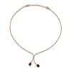 Thumbnail Image 1 of Le Vian Couture Oval-Cut Natural Rubellite Necklace 1-1/3 ct tw Diamonds 18K Strawberry Gold