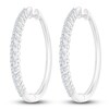 Thumbnail Image 2 of Diamond Hoop Earrings 1 ct tw 10K White Gold