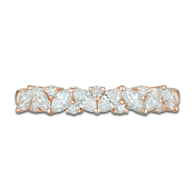 Marquise & Round-Cut Diamond Anniversary Band 5/8 ct tw 14K Rose Gold