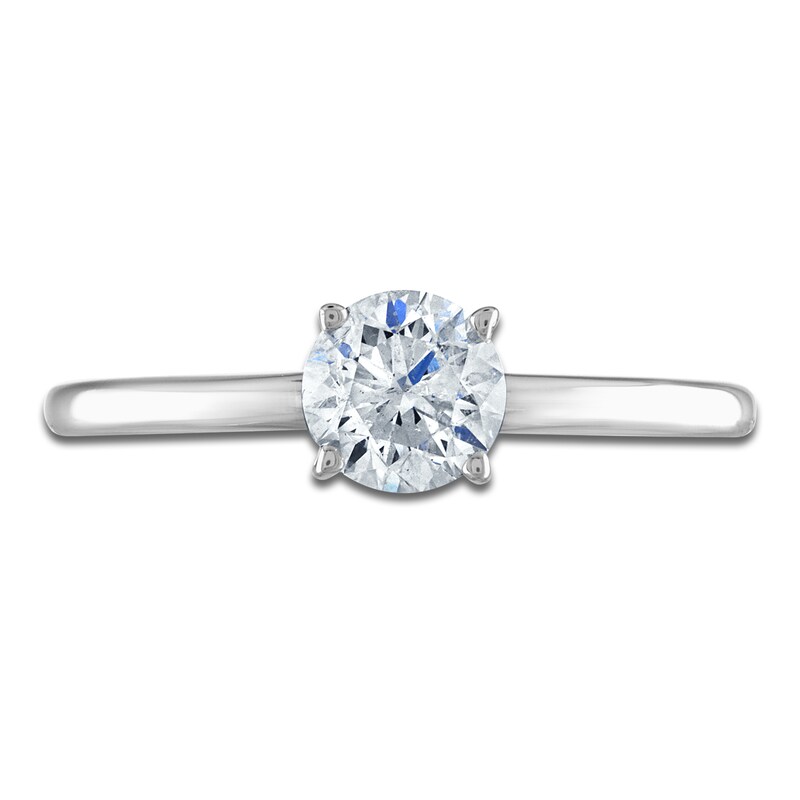 Main Image 3 of Certified Round Diamond Solitaire Engagement Ring 3/4 ct tw 14K White Gold (I/I1)