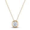 Thumbnail Image 0 of Certified Diamond Bezel-Set Solitaire Necklace 1/2 ct tw 14K Yellow Gold 18" (I1/I)