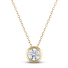Thumbnail Image 1 of Certified Diamond Bezel-Set Solitaire Necklace 1/2 ct tw 14K Yellow Gold 18" (I1/I)