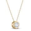 Thumbnail Image 1 of Certified Diamond Bezel-Set Solitaire Necklace 1/2 ct tw 14K Yellow Gold 18" (I1/I)