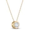 Thumbnail Image 2 of Certified Diamond Bezel-Set Solitaire Necklace 1/2 ct tw 14K Yellow Gold 18" (I1/I)