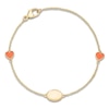 Thumbnail Image 1 of Engravable Enamel Heart Bracelet 14K Yellow Gold 6"