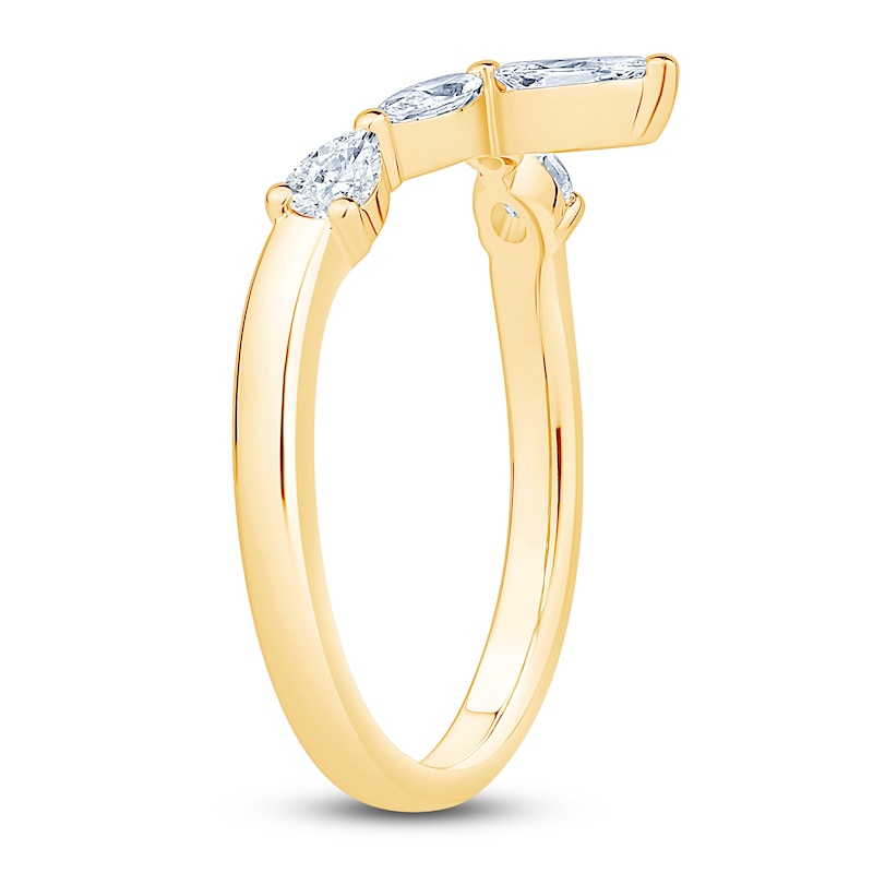 Main Image 2 of Marquise Diamond Contour Ring 1/2 ct tw 14K Yellow Gold