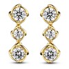 Thumbnail Image 1 of Matinee by A Link Diamond Abbracci Three-Stone Drop Earrings 1/2 ct tw 18K Yellow Gold