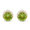 Thumbnail Image 1 of Natural Peridot & Diamond Stud Earrings 1/10 ct tw 10K Yellow Gold