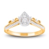 Thumbnail Image 2 of Multi-Diamond Pear-Shaped Halo Bridal Set 1/4 ct tw 10K Yellow Gold