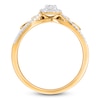 Thumbnail Image 4 of Multi-Diamond Pear-Shaped Halo Bridal Set 1/4 ct tw 10K Yellow Gold