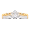 Thumbnail Image 7 of Multi-Diamond Pear-Shaped Halo Bridal Set 1/4 ct tw 10K Yellow Gold