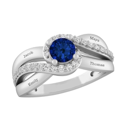 Birthstone Family & Mother's Ring (1 Stone and 4 Lines)