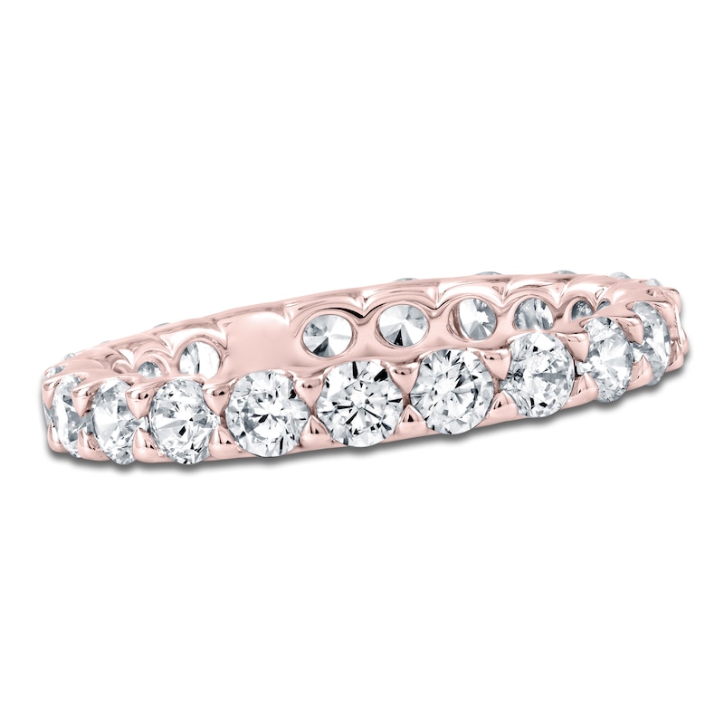 Main Image 1 of Certified Round-Cut Diamond Eternity Band 1-5/8 - 2 ct tw 14K Rose Gold