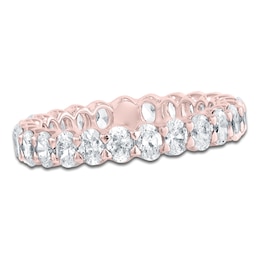 Certified Oval-Cut Diamond Eternity Band 1-3/4 to 2 ct tw 14K Rose Gold