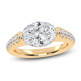Oval-Cut Created By Jared Studio Lab-Grown Diamond Engagement Ring 2-1/3 ct tw 14K Yellow Gold