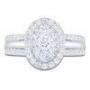 Thumbnail Image 3 of Brilliant Moments Multi-Diamond Oval Halo Engagement Ring 1 ct tw 14K White Gold