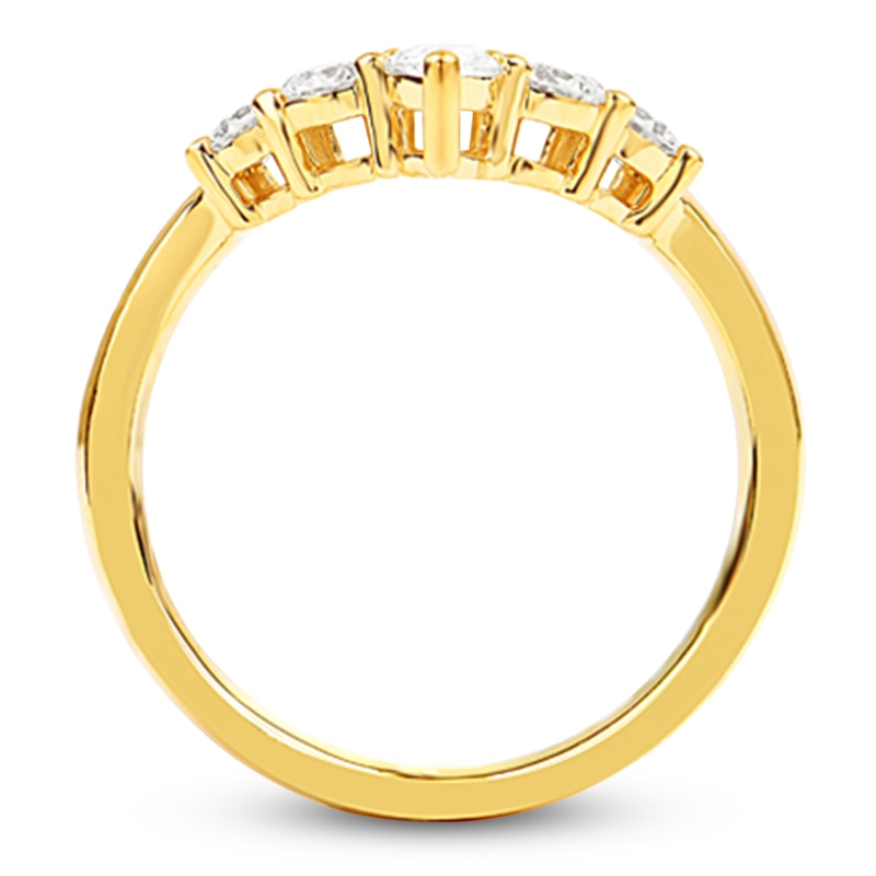 Main Image 2 of Storied Diamond Desert Sands of Eternity Pear-Shaped & Round-Cut Contour Anniversary Ring 5/8 ct tw 18K Yellow Gold
