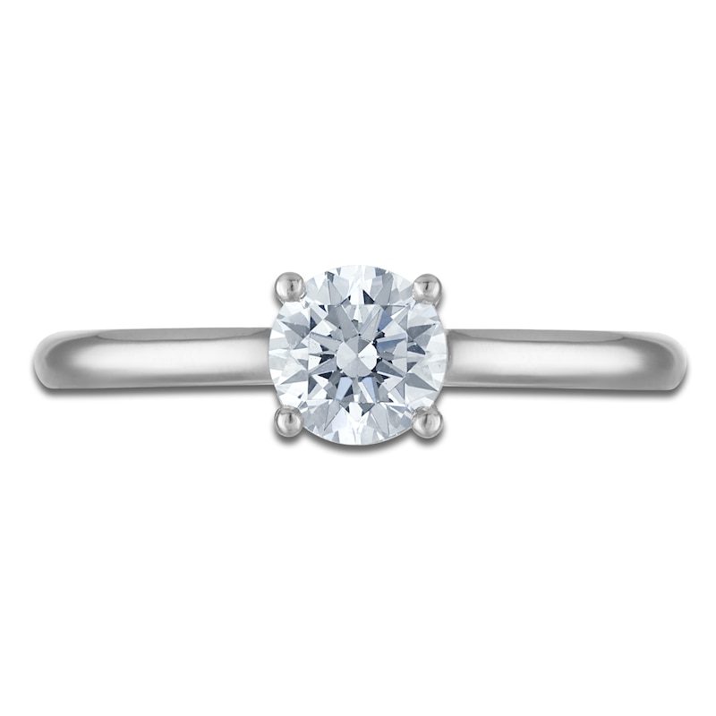 Main Image 3 of Round-Cut Lab-Grown Diamond Solitaire Plus Engagement Ring 7/8 ct tw Platinum (VS2/F)
