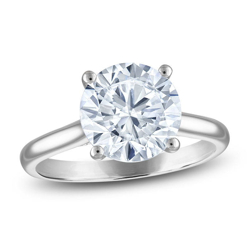Main Image 1 of Round-Cut Lab-Created Diamond Solitaire Plus Engagement Ring 3 ct tw Platinum (VS2/F)