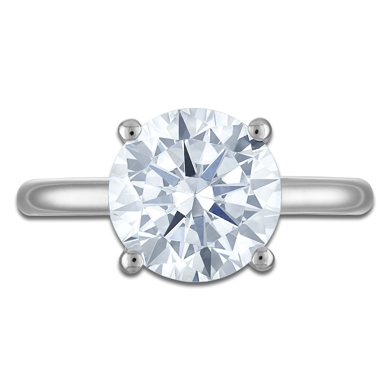 Main Image 3 of Round-Cut Lab-Created Diamond Solitaire Plus Engagement Ring 3 ct tw Platinum (VS2/F)