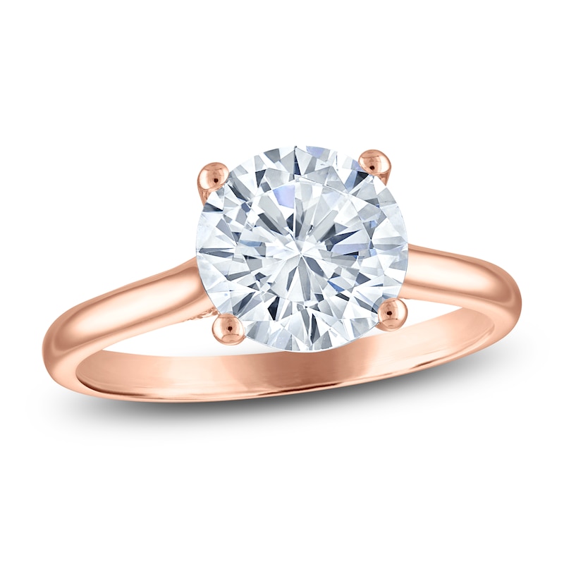 Main Image 1 of Round-Cut Lab-Grown Diamond Engagement Ring 2-5/8 ct tw 18K Rose Gold (VS2/F)