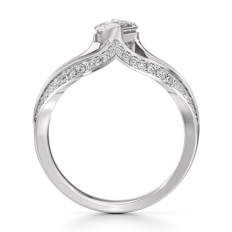 Main Image 2 of J'Lure Lab-Grown Diamond Leaf Step-Cut Engagement Ring 1-3/8 ct tw 18K White Gold