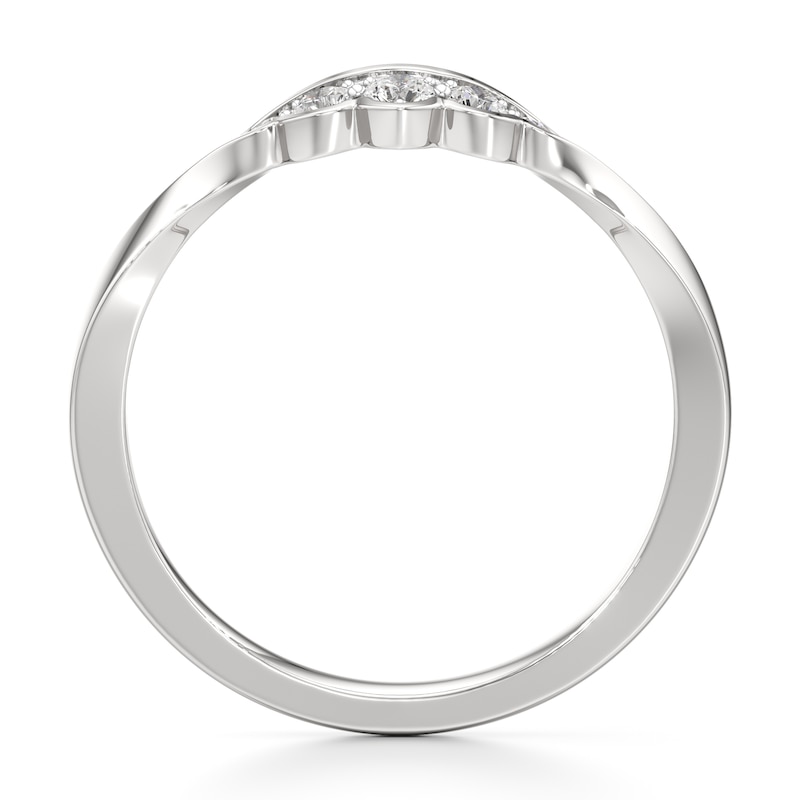Main Image 2 of J'Lure Lab-Grown Diamond Scalloped Wedding Band 1/8 ct tw 18K White Gold