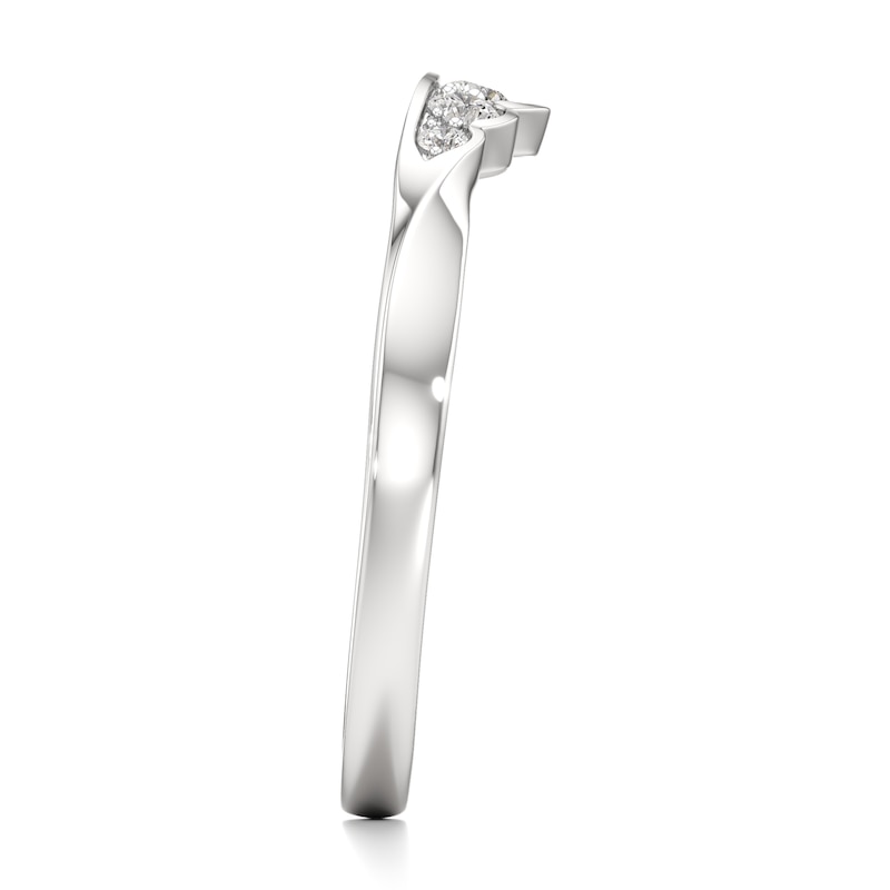 Main Image 3 of J'Lure Lab-Grown Diamond Scalloped Wedding Band 1/8 ct tw 18K White Gold