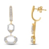 Thumbnail Image 1 of J'Lure Oval Portrait-Cut & Hexagon Portrait-Cut Lab-Grown Diamond Dangle Earrings 3-1/2 ct tw 14K Yellow Gold