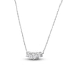 Thumbnail Image 2 of Lab-Grown Diamond Three-Stone Necklace 1/2 ct tw 14K White Gold 18"