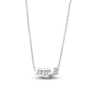 Thumbnail Image 4 of Lab-Grown Diamond Three-Stone Necklace 1/2 ct tw 14K White Gold 18"