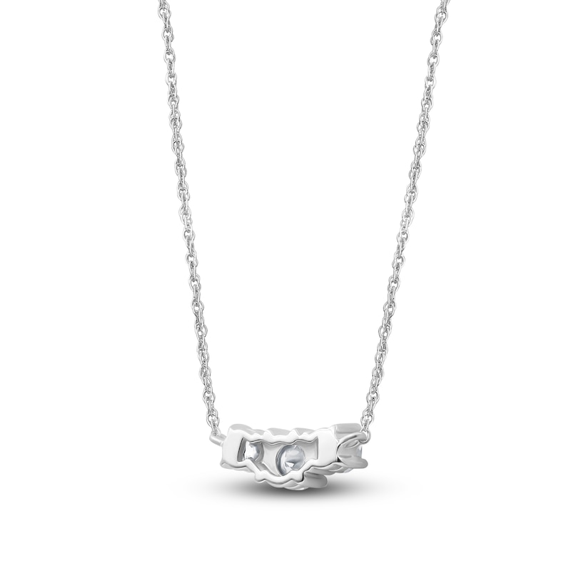 Main Image 4 of Lab-Grown Diamond Three-Stone Necklace 1/2 ct tw 14K White Gold 18"