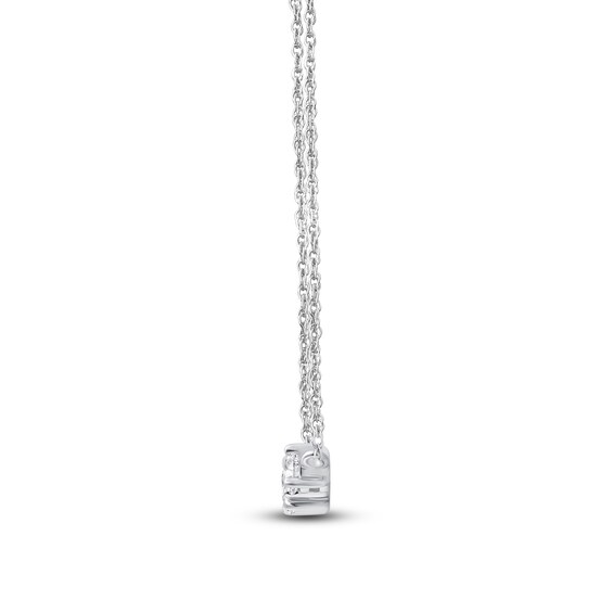 Lab-Grown Diamond Three-Stone Necklace 1/2 ct tw 14K White Gold 