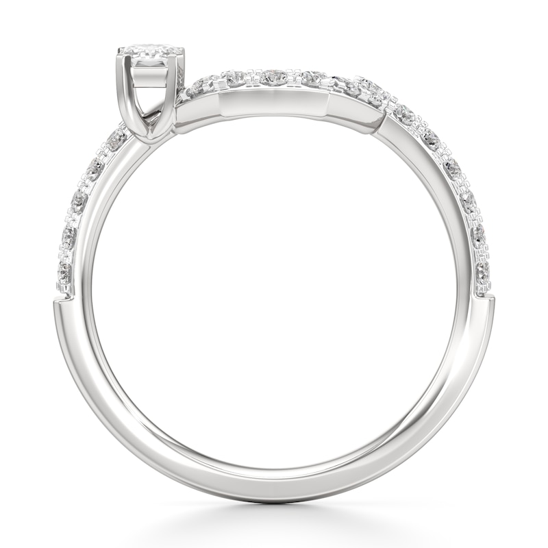 Main Image 2 of J'Lure Imperial-Emerald Step-Cut Lab-Grown Diamond Contour Wedding Band 5/8 ct tw 18K White Gold