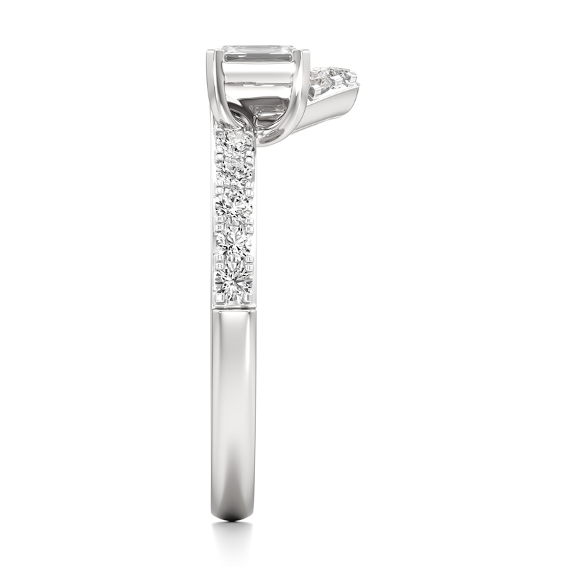 Main Image 3 of J'Lure Imperial-Emerald Step-Cut Lab-Grown Diamond Contour Wedding Band 5/8 ct tw 18K White Gold