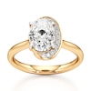 Thumbnail Image 1 of J'Lure Oval Step-Cut Lab-Grown Diamond Half-Halo Engagement Ring 2 ct tw 18K Yellow Gold