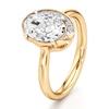Thumbnail Image 4 of J'Lure Oval Step-Cut Lab-Grown Diamond Half-Halo Engagement Ring 2 ct tw 18K Yellow Gold