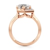 Thumbnail Image 2 of J'Lure Hexagon Step-Cut Lab-Grown Diamond Half-Halo Engagement Ring 3 ct tw 18K Rose Gold