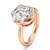 Thumbnail Image 4 of J'Lure Hexagon Step-Cut Lab-Grown Diamond Half-Halo Engagement Ring 3 ct tw 18K Rose Gold