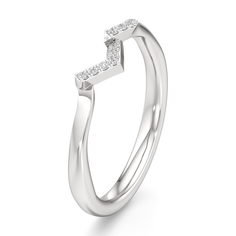 Main Image 4 of J'Lure Lab-Grown Diamond Wedding Band 1/15 ct tw 18K White Gold