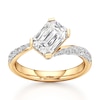 Thumbnail Image 1 of J'Lure Imperial-Emerald Step-Cut Lab-Created Diamond Bypass Engagement Ring 2-3/8 ct tw 18K Yellow Gold