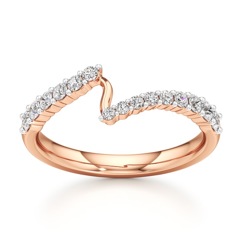 Main Image 1 of J'Lure Lab-Grown Diamond Contour Wedding Band 1/3 ct tw 18K Rose Gold