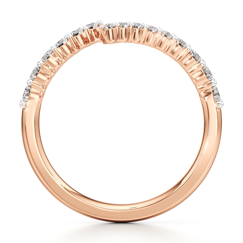 Main Image 2 of J'Lure Lab-Grown Diamond Contour Wedding Band 1/3 ct tw 18K Rose Gold